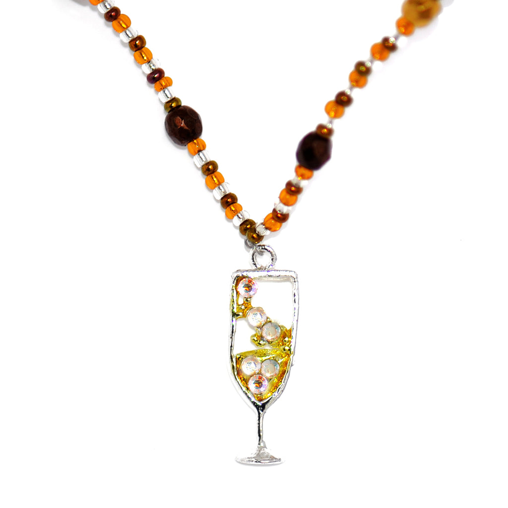 Crystal Champagne Glass Beaded Anklet