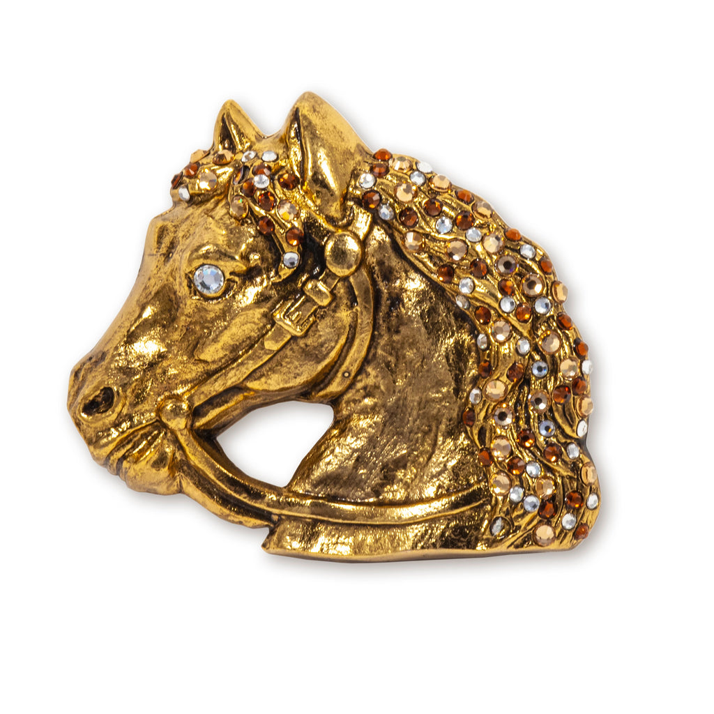 Crystal Horse Head Belt Buckle