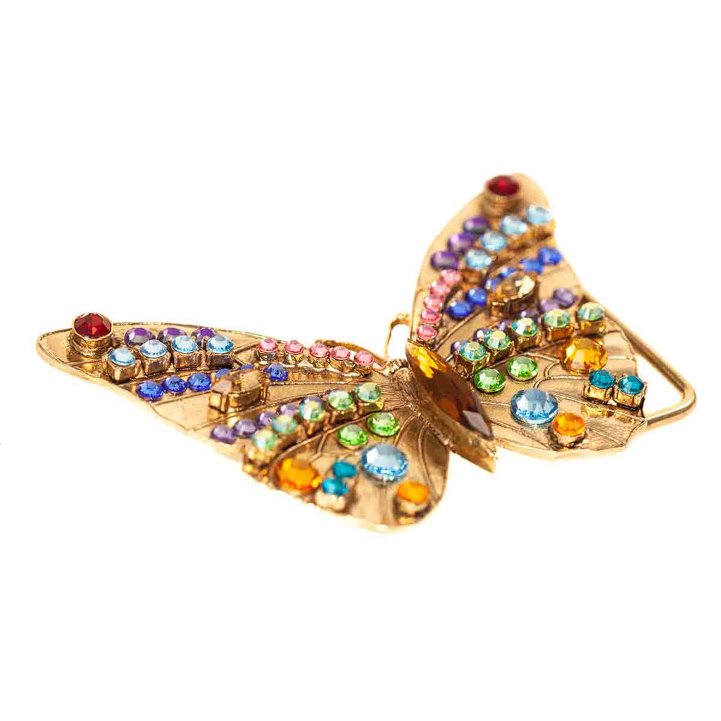 Golden Crystal Butterfly Belt Buckle