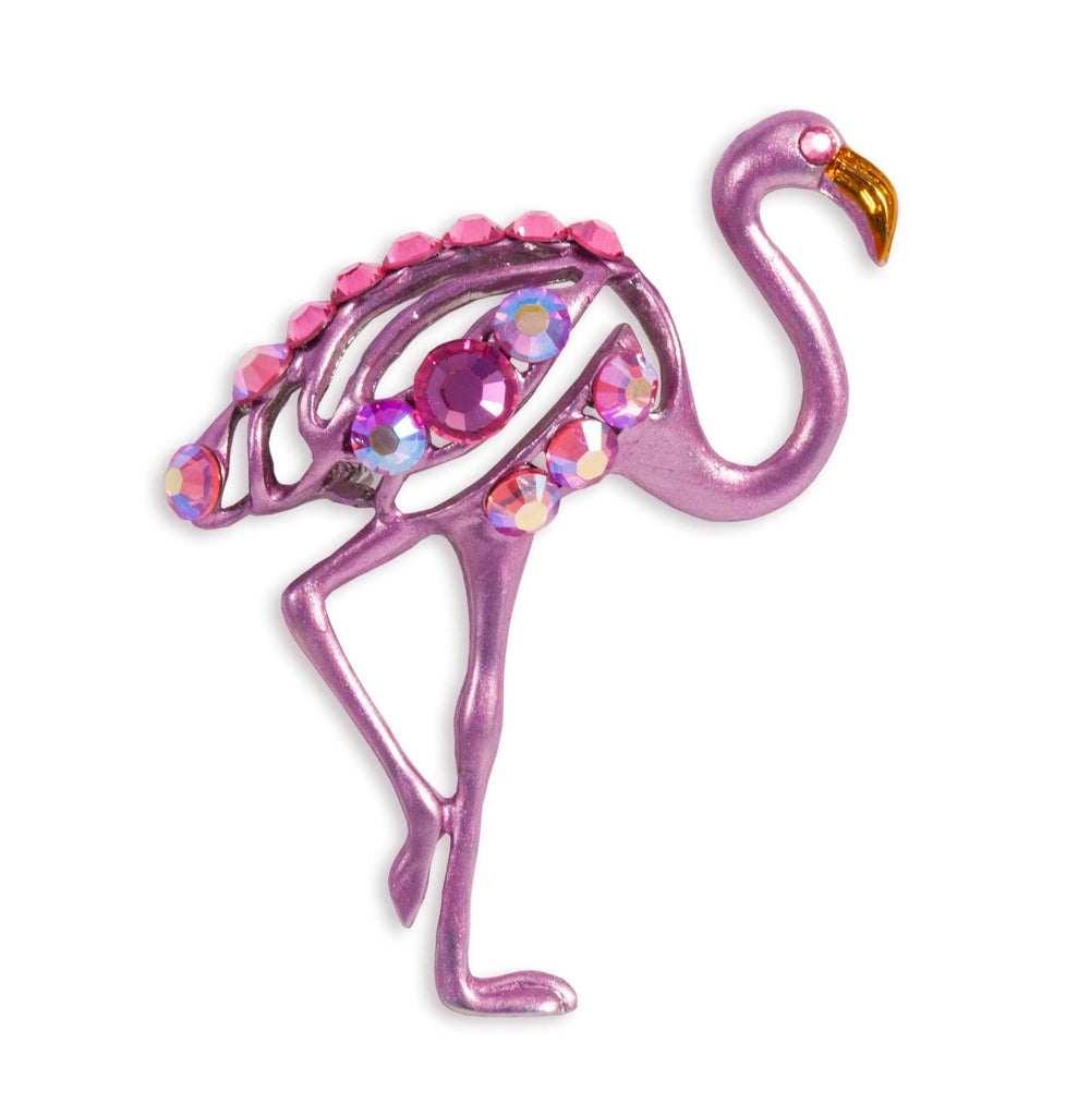 Pink Flamingo Crystal Brooch