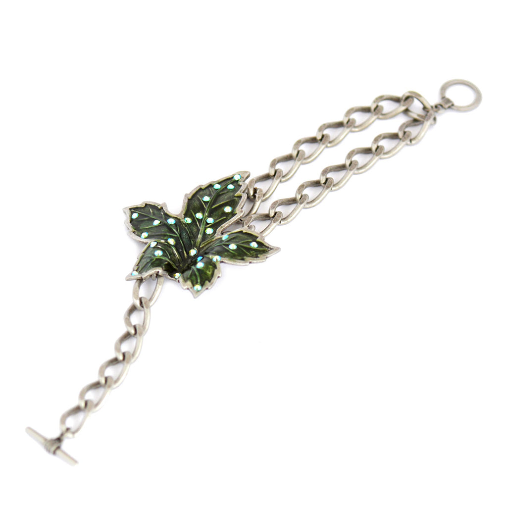 Green Leaf Crystal Bracelet