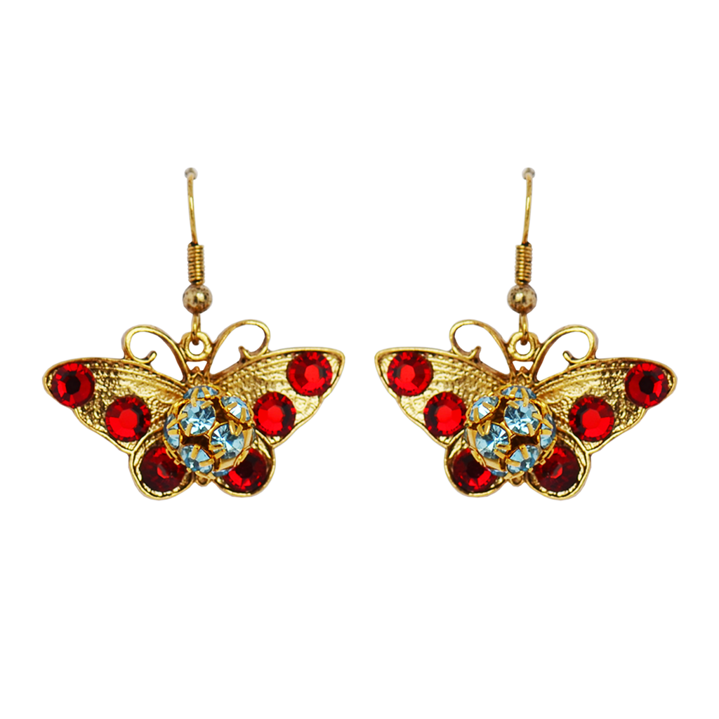 Crystal Rondel Butterfly Earrings