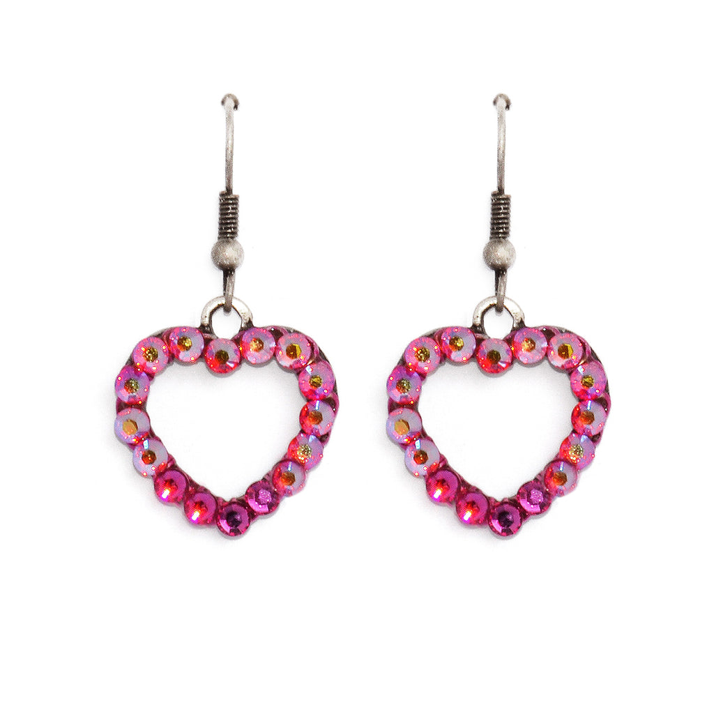 Crystal Open Heart Charm Earrings