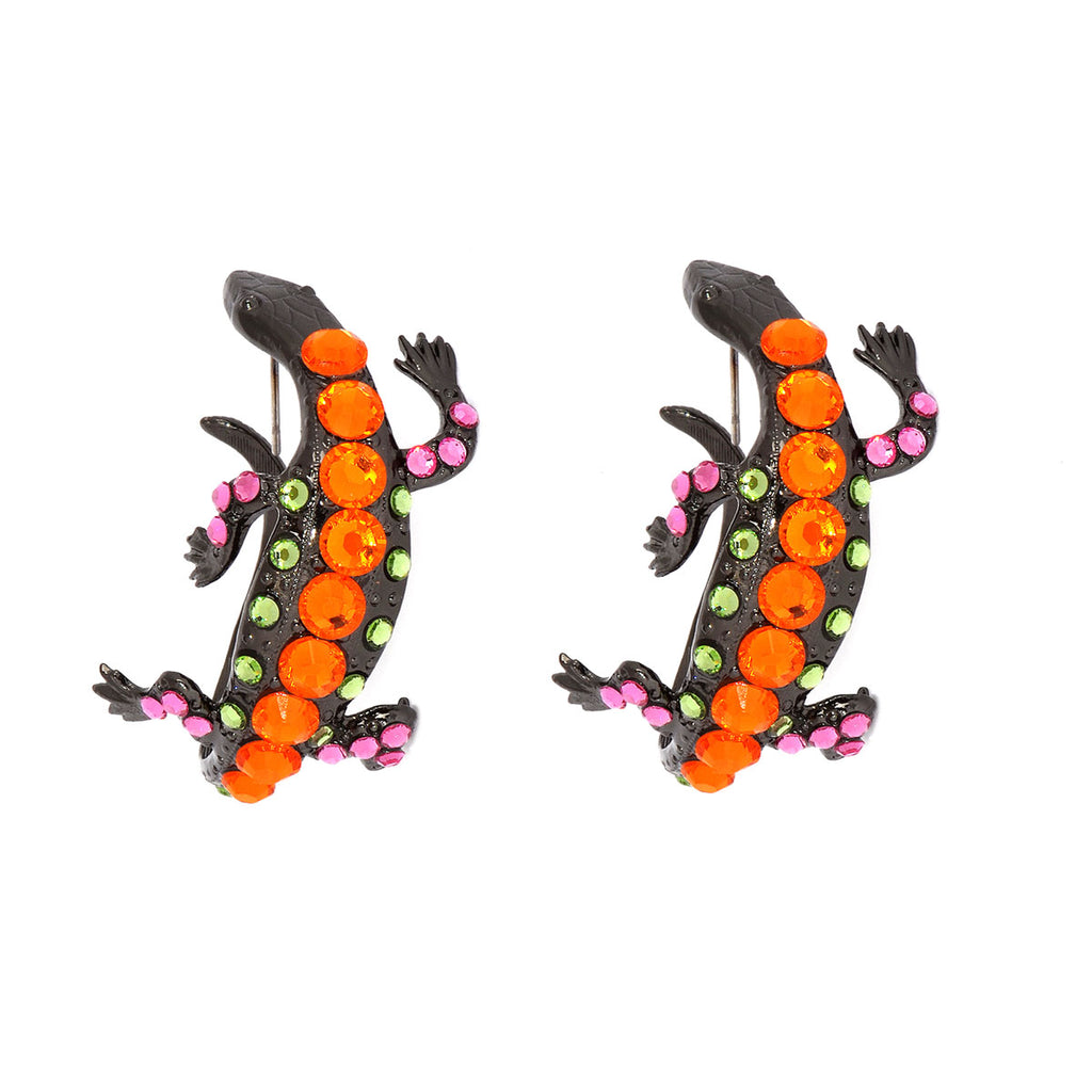 Crystal Salamander Earrings