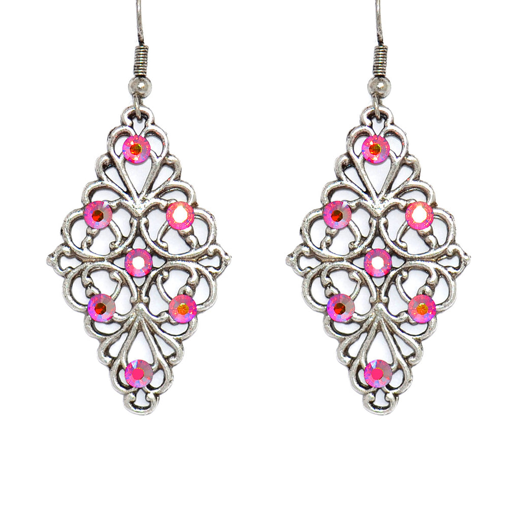 Marque Shaped Crystal Earrings