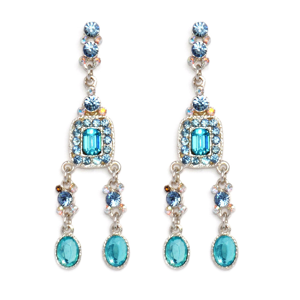 Two Strand Crystal Drop Earrings