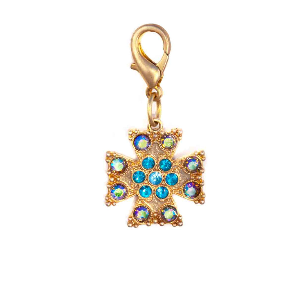 Maltese Cross Crystal Pet Collar Tag
