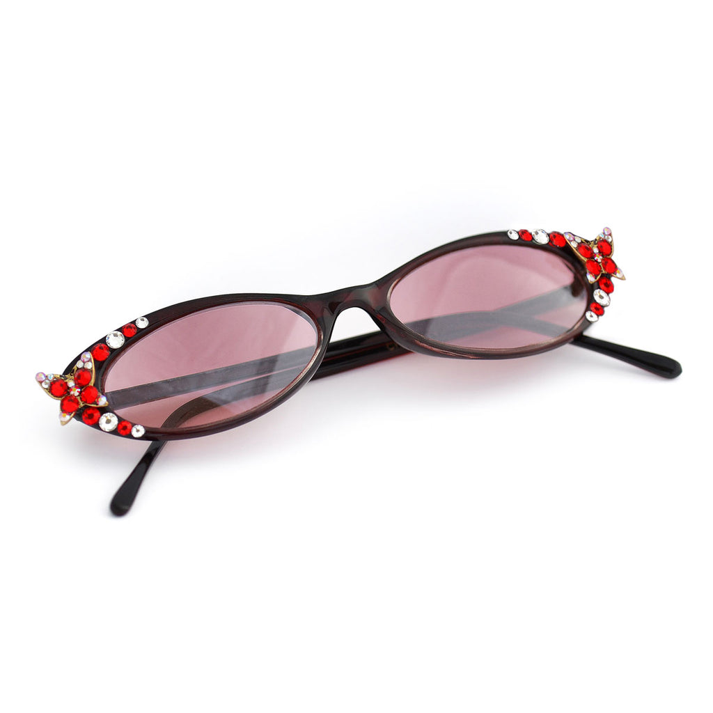 Red Crystal Butterfly Sunglasses