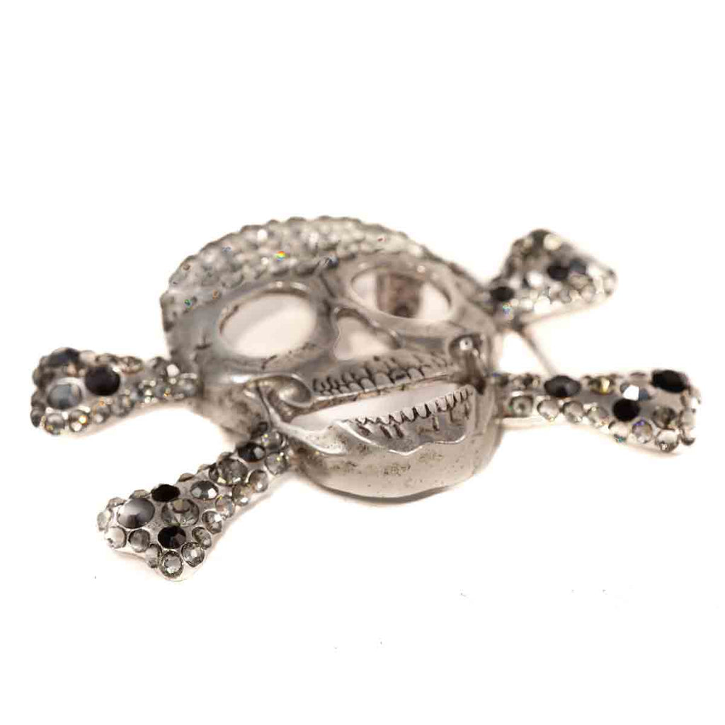 Crystal Skull & Crossbone Belt Buckle