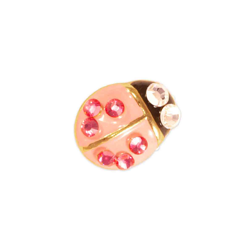 Pink Lady Bug  Crystal Toe Ring