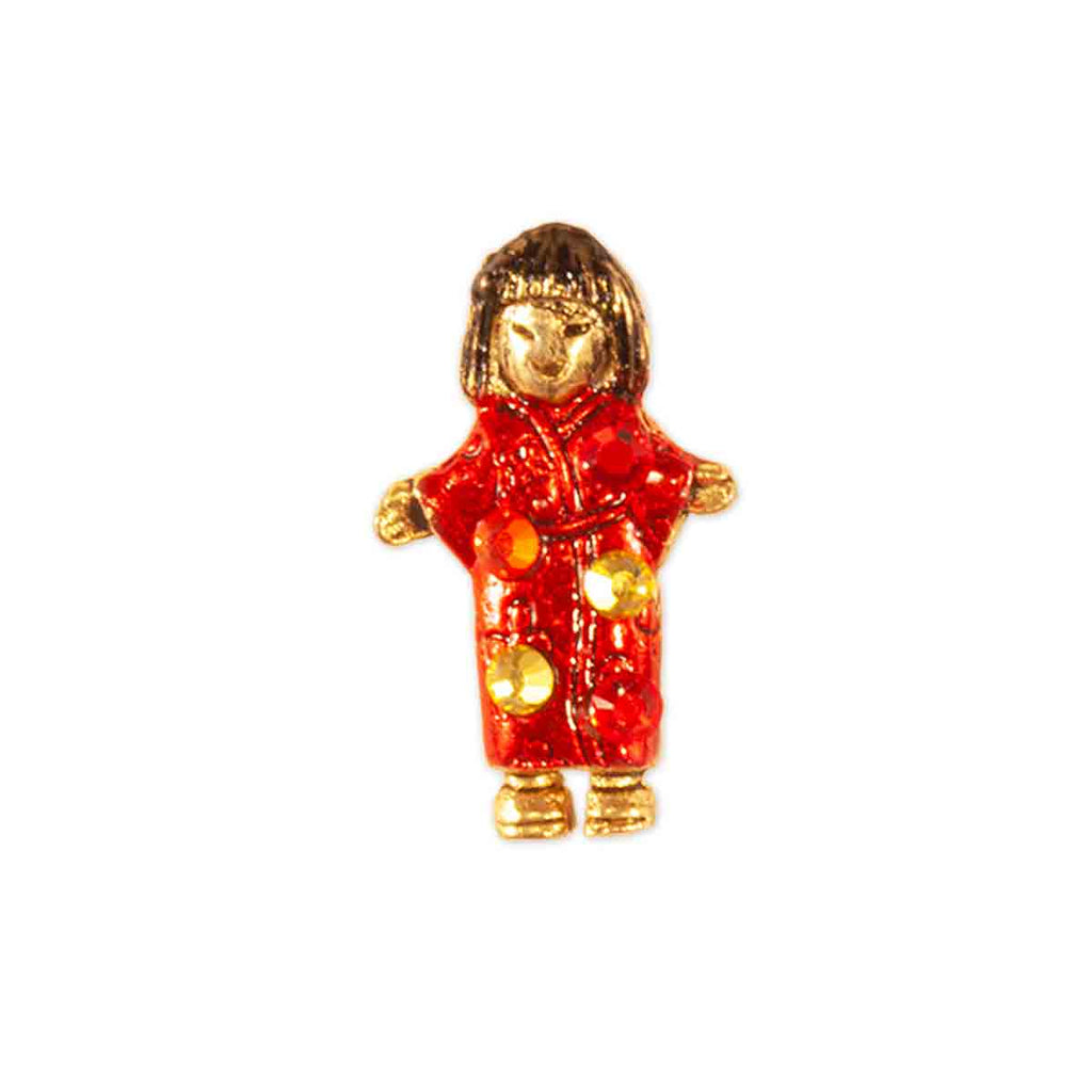 Red Robed Geisha Crystal Toe Ring