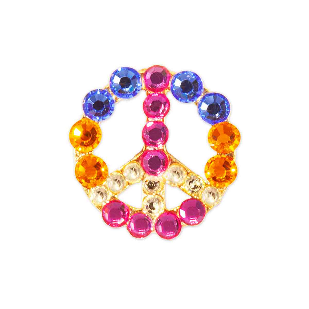 Multicolor Crystal Peace Symbol Toe Ring