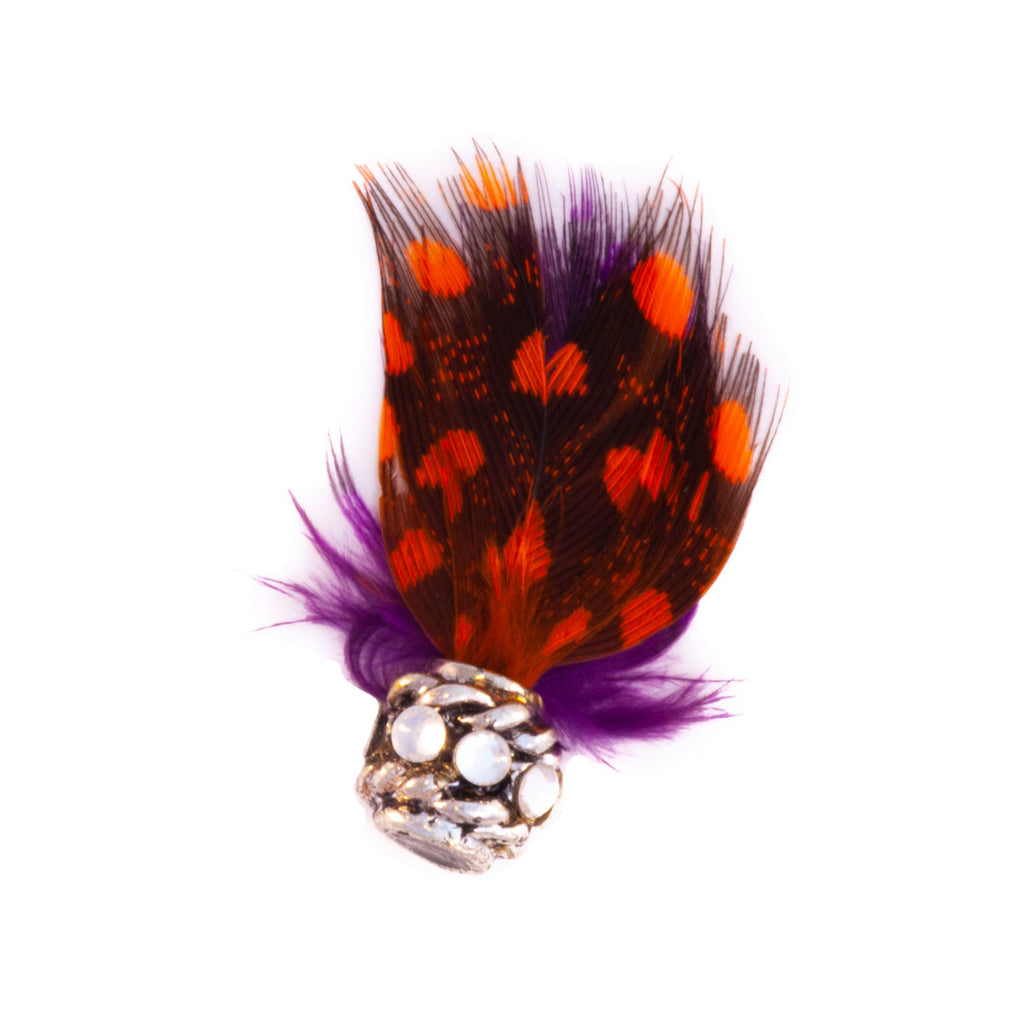 Feather and Crystal Cluster Toe Ring