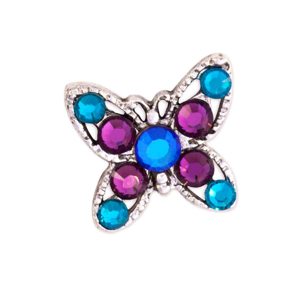 Silver Crystal Butterfly Toe Ring