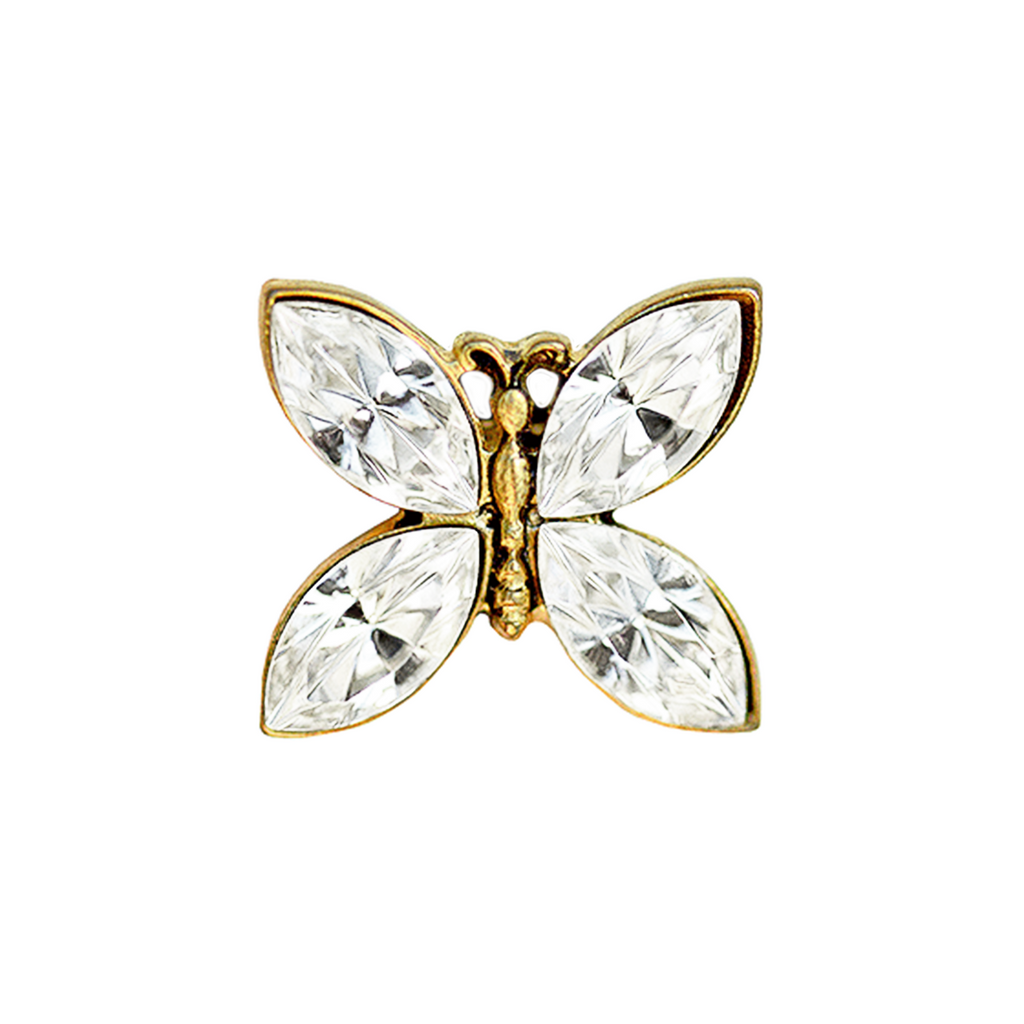 Clear Marquee Crystal Butterfly Toe Ring