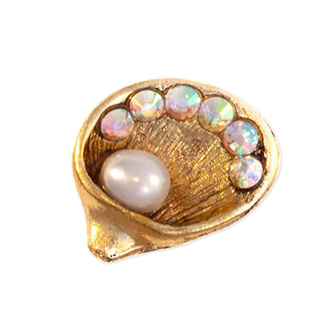 Oyster With Pearl Crystal Toe Ring