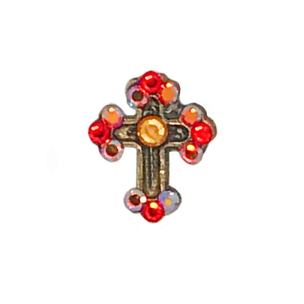 Red Crystal Budded Cross Toe Ring