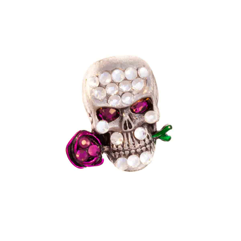 Skull & Rose Crystal Toe Ring