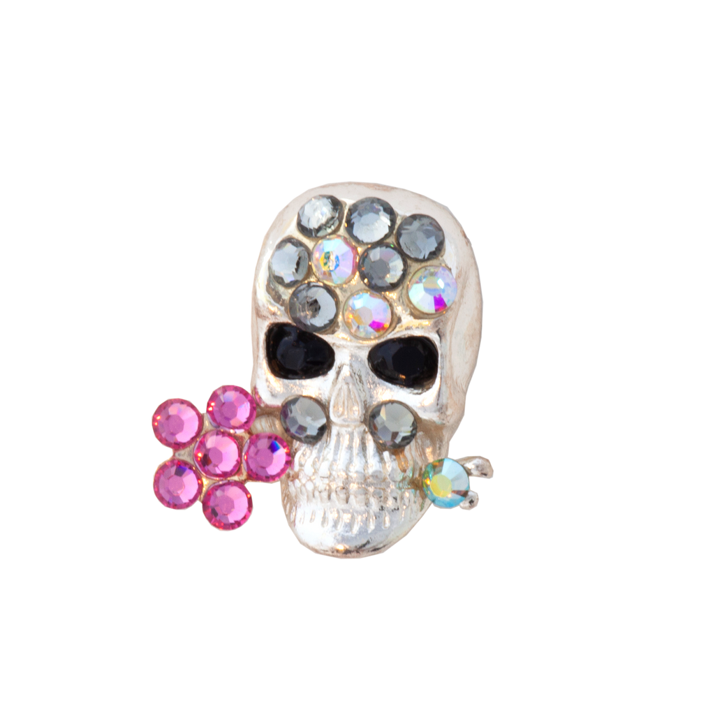 Skull & Daisy Crystal Toe Ring