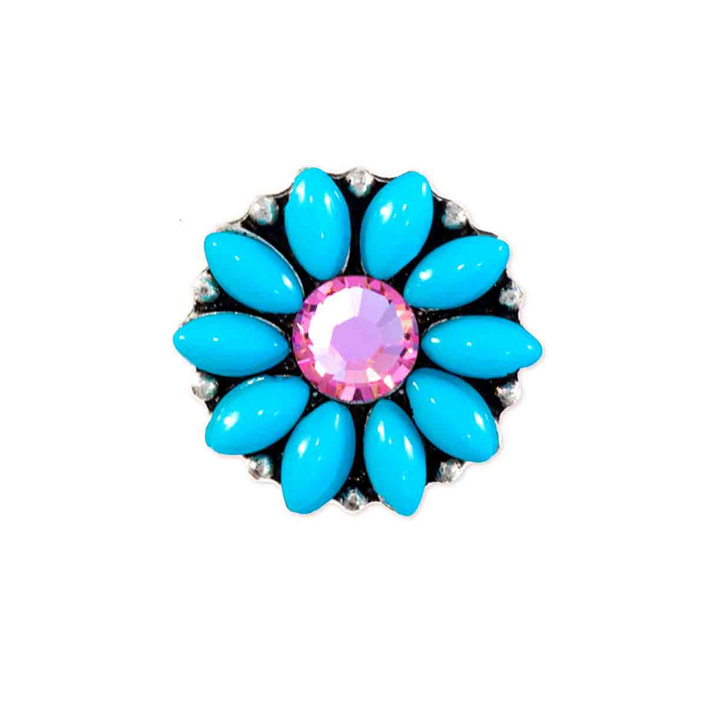 Turquoise Flower Crystal Toe Ring