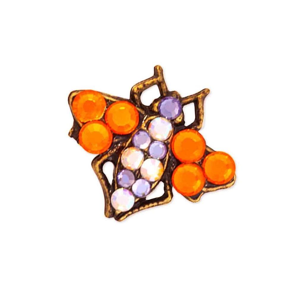 Orange, Purple & Clear Crystal Bumble Bee Toe Ring