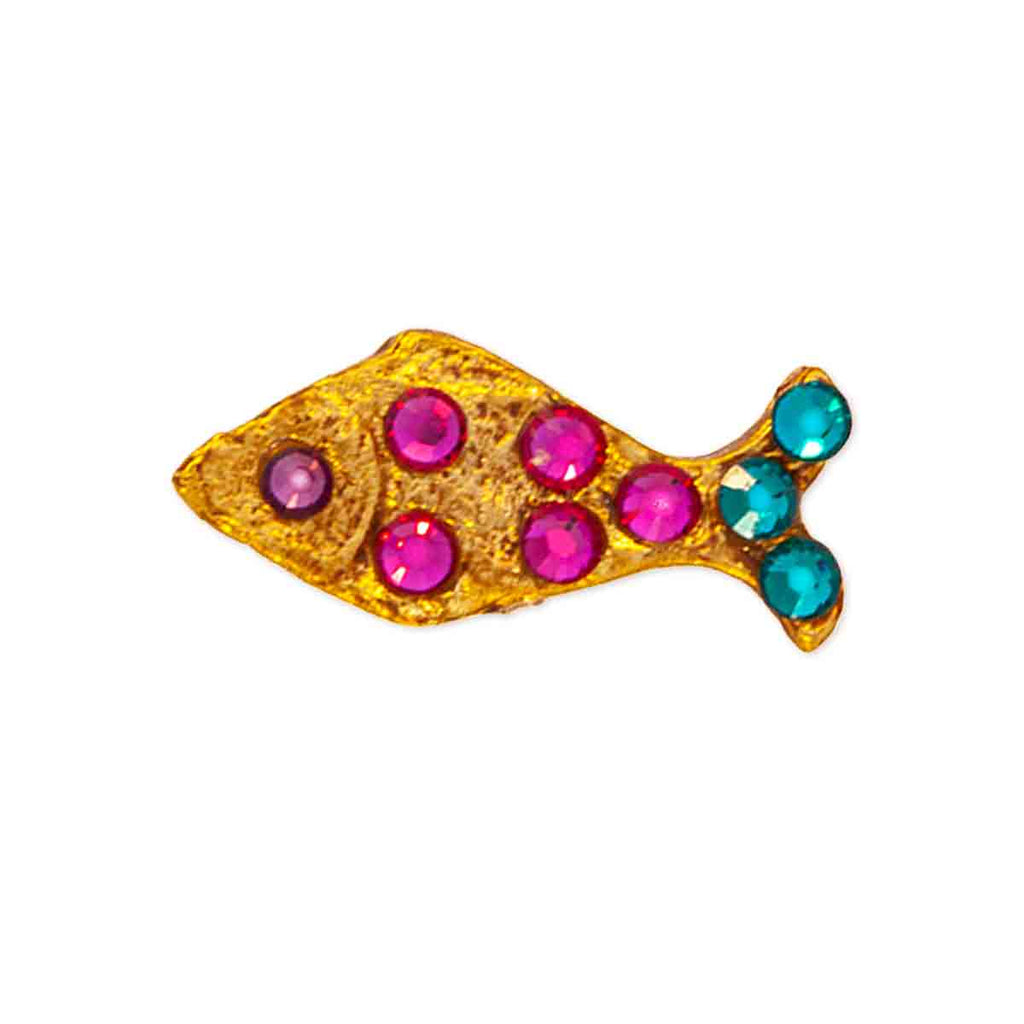 Gold & Crystal Fish Toe Ring